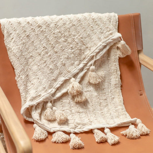 Boho-Decken | Katoenen deken | Sprei | Bedovertrek 110x200 cm TENUN Handgeweven van katoen
